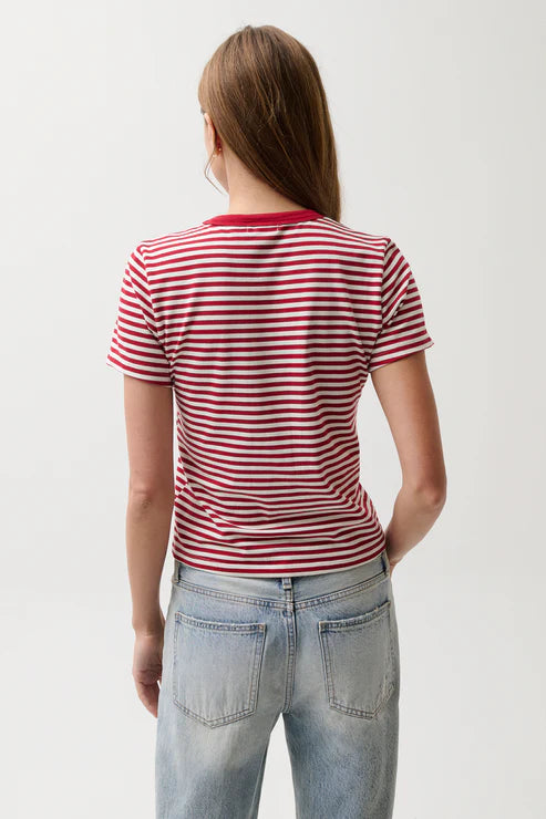 Alba Shunken Tee- Racer Red Stripe