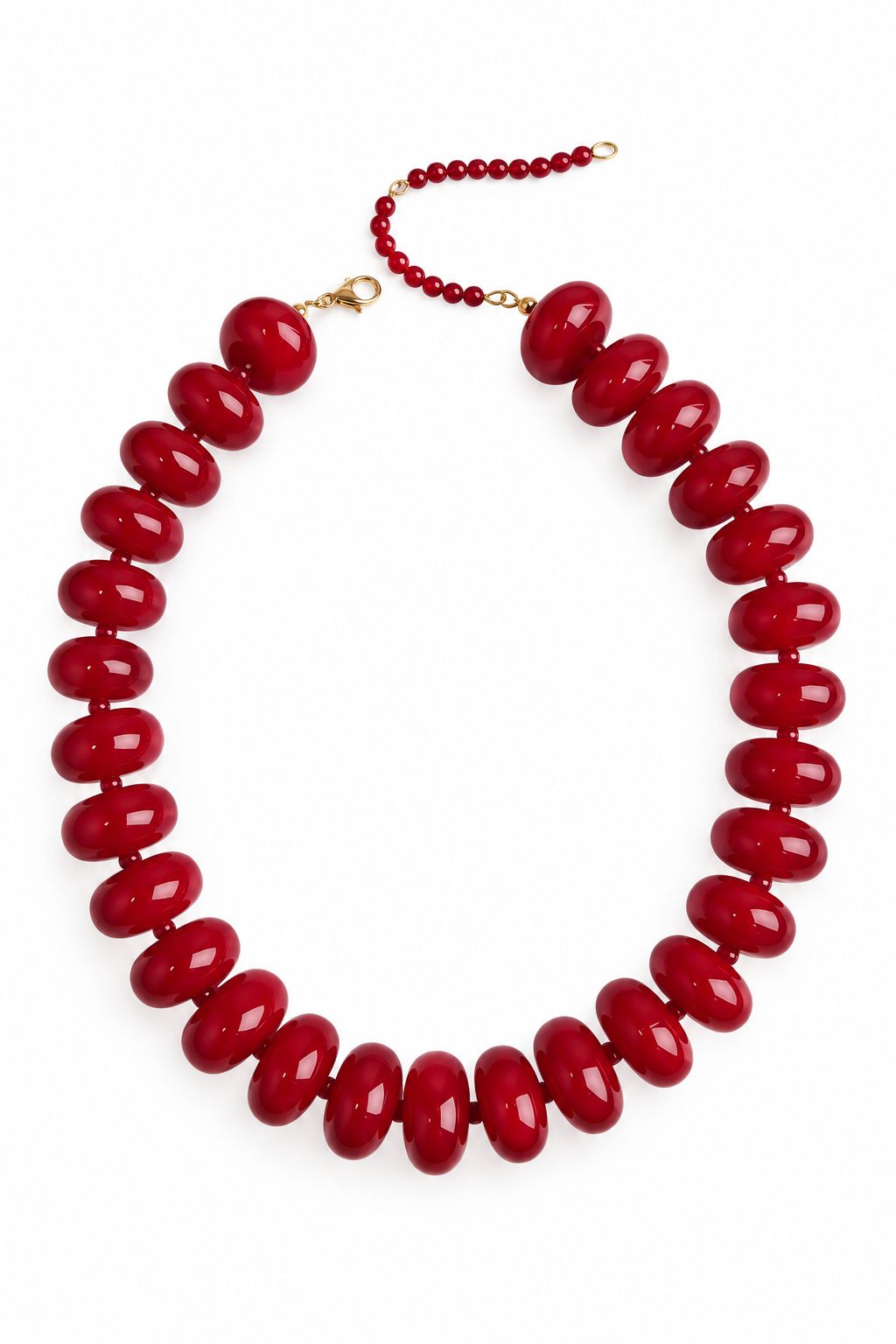 Bailey Chunky Beaded Necklace Red