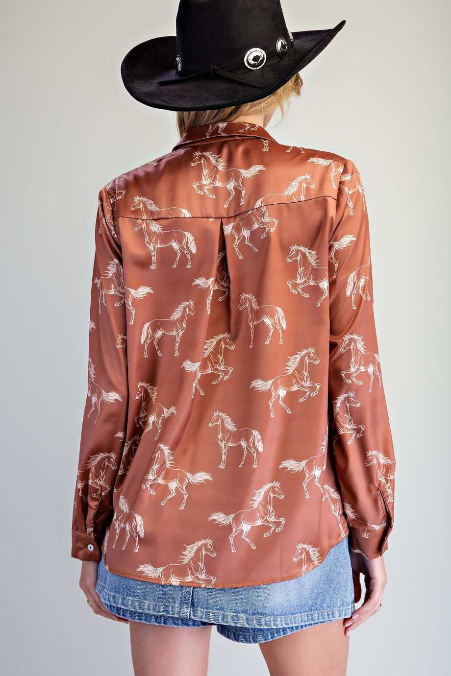 Bullard Button-Up Horse Print Blouse