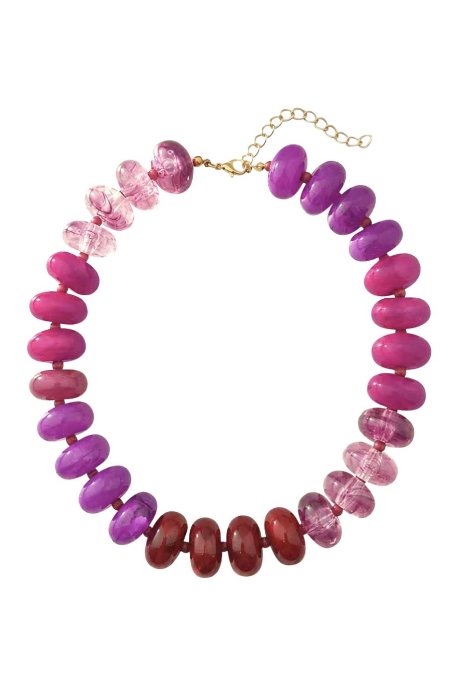 Carissa Chunky Purple + Pink Beaded Necklace