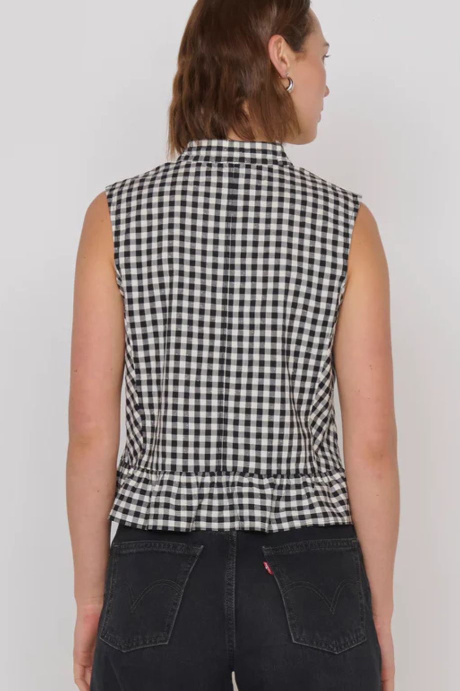 Dana Sleeveless Gingham Blouse