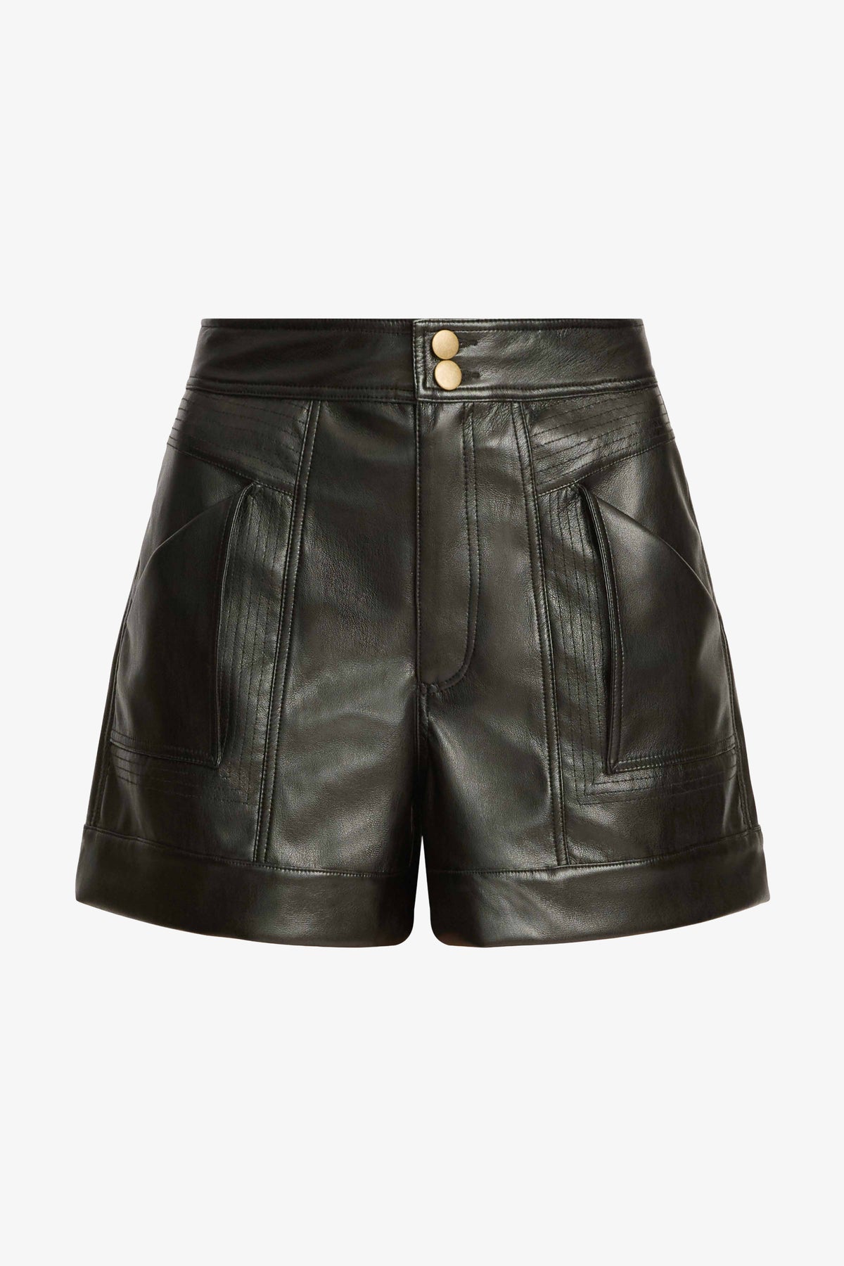 Essie black vegan leather short by Caballero Collection