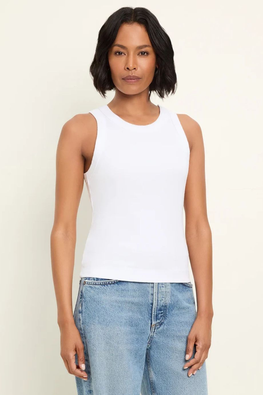 Gina Ribbed Crop Tank Coconut Milk