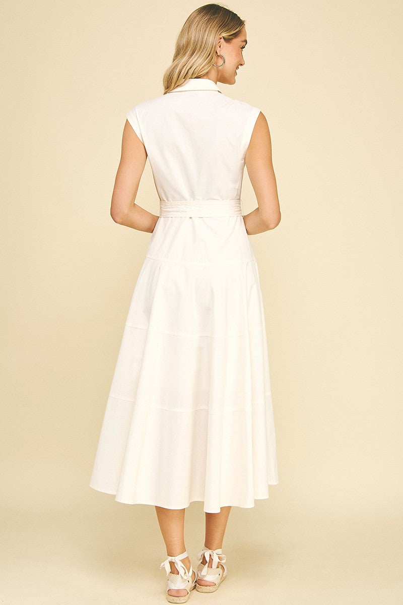 Hayes Sleeveless Button-Front Shirt Dress