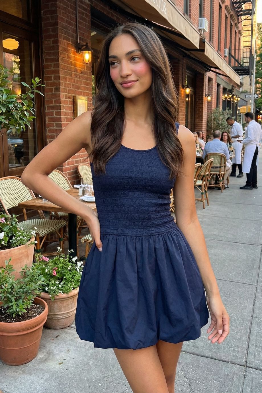 Ilona Bubble Hem Mini Dress