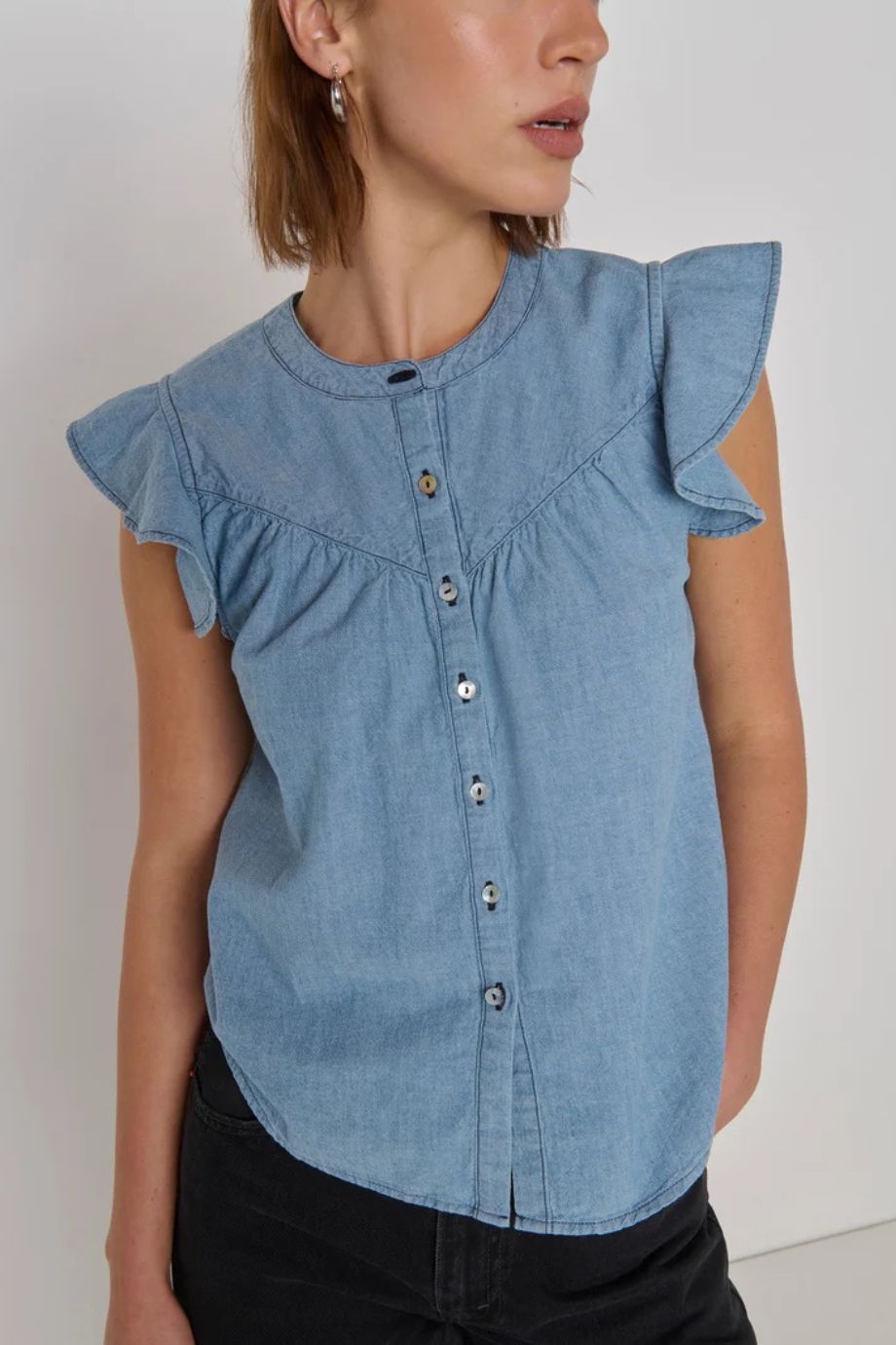 Lindsey Chambray Blouse