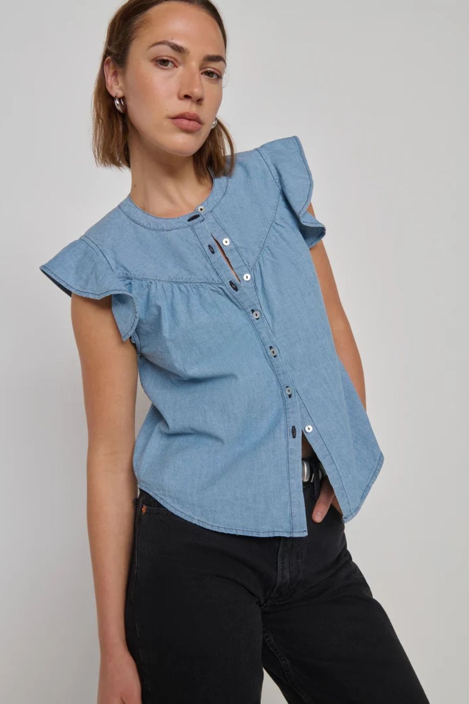 Lindsey Chambray Blouse