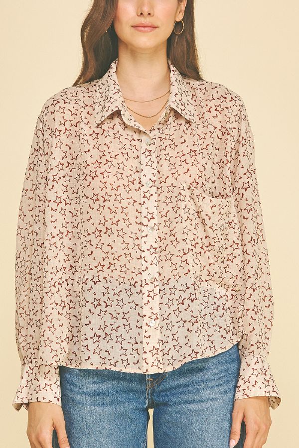 Stevie Star Print Blouse