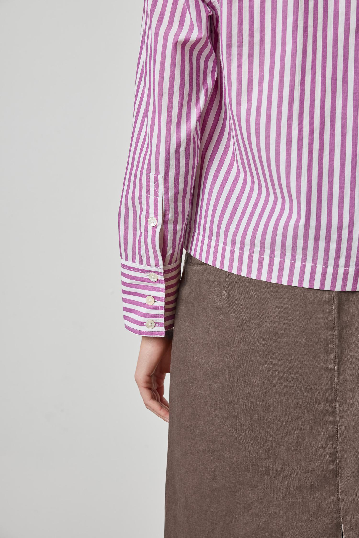 Striped Straight Fit Short Button Down
