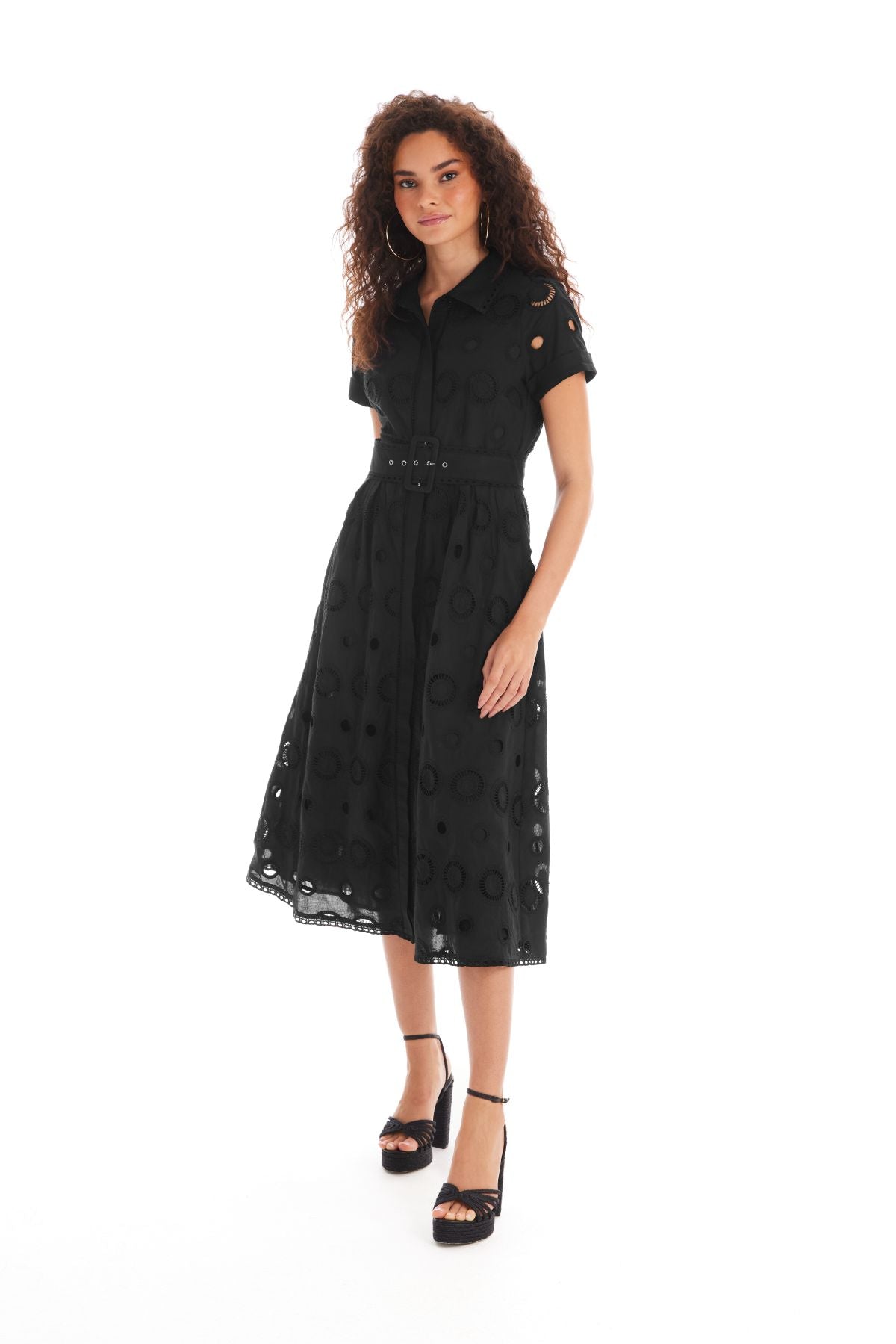 Aiden Dress Black Eyelet - Allison New York - COLOR GAME