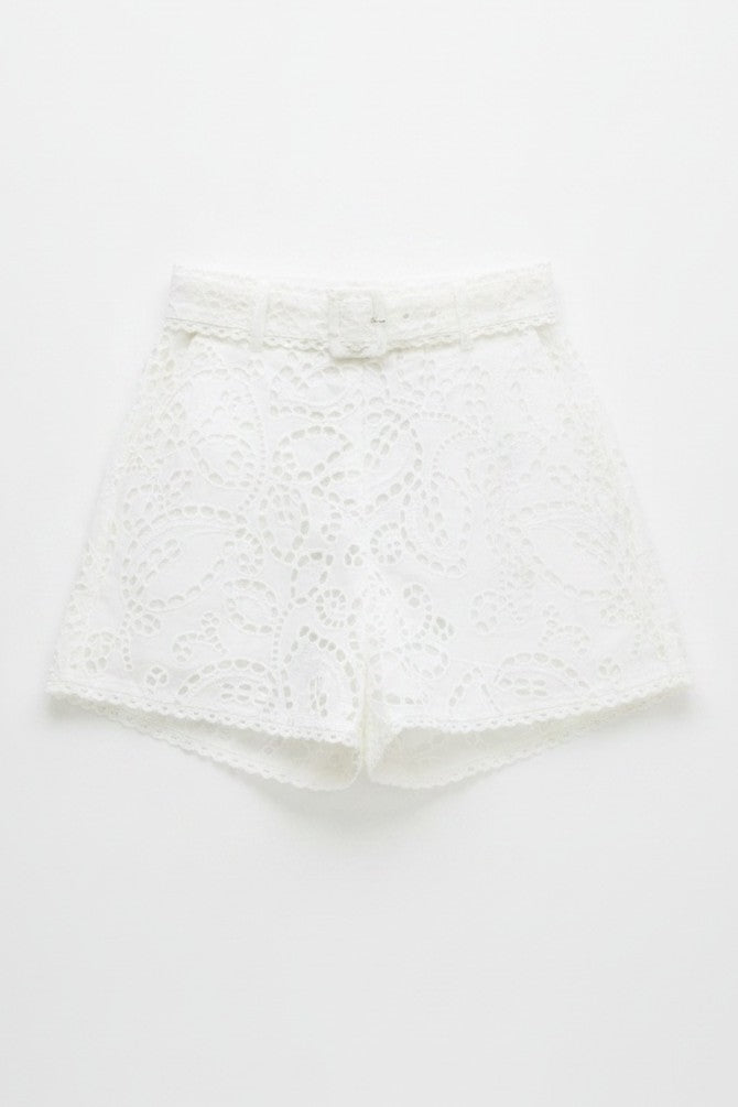 Ainsley Embroidered Shorts White - Allison New York - COLOR GAME