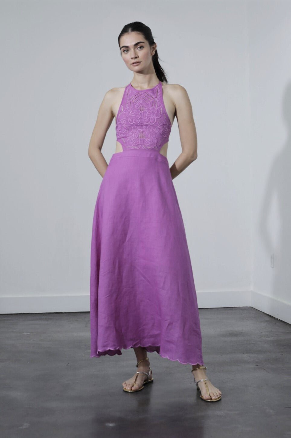 Alexandria Midi Dress Purple - Karina Grimaldi - Color Game