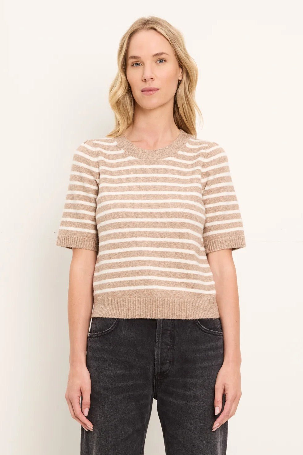 Alexis Striped Short Sleeve Sweater - Michael Stars - COLOR GAME