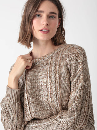 Alice Sweater Metallic Gold - Electric & Rose - COLOR GAME