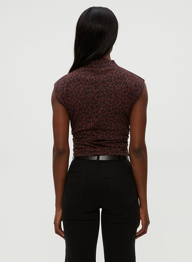 AMARA MOCK NECK POWER SHOULDER TOP