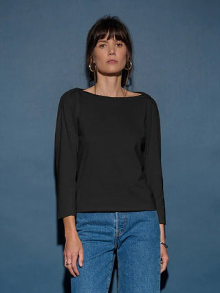 Amelie Envelope Neck Top Black - Nation LTD - COLOR GAME