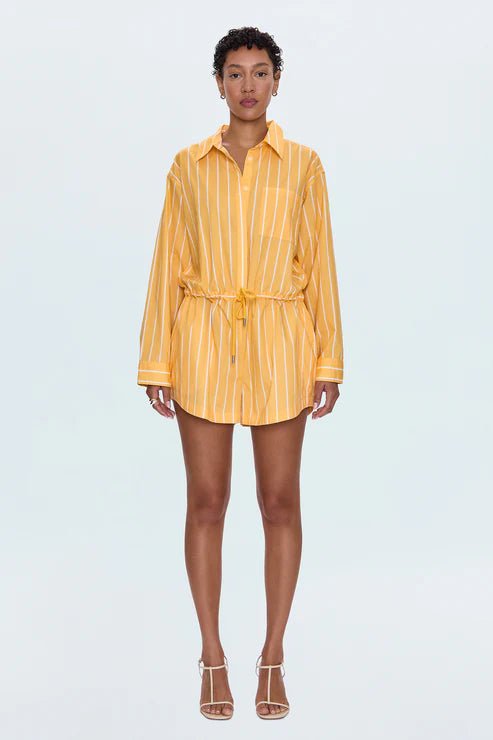 Amelie Romper Papaya Stripe - FINAL SALE - Pistola - COLOR GAME
