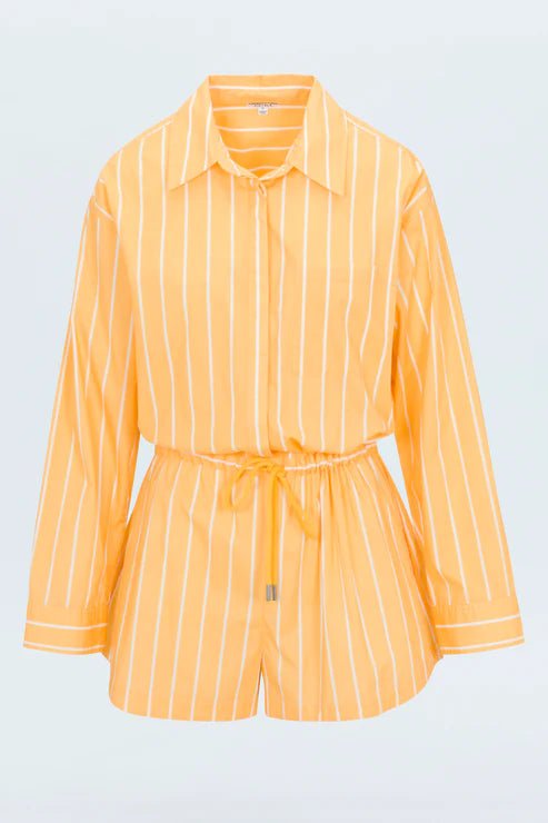 Amelie Romper Papaya Stripe - FINAL SALE - Pistola - COLOR GAME
