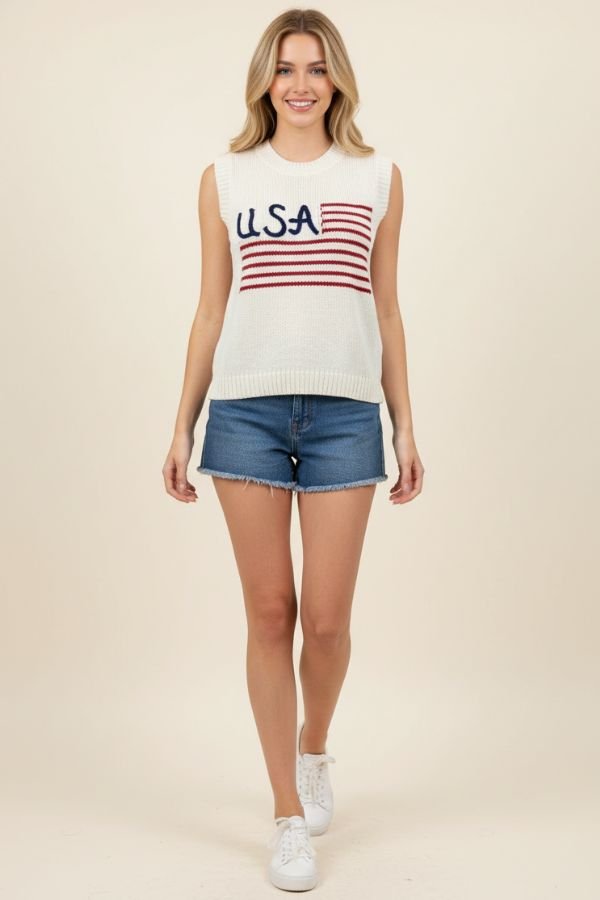 Americana USA Flag Sweater Tank - Pinch - COLOR GAME