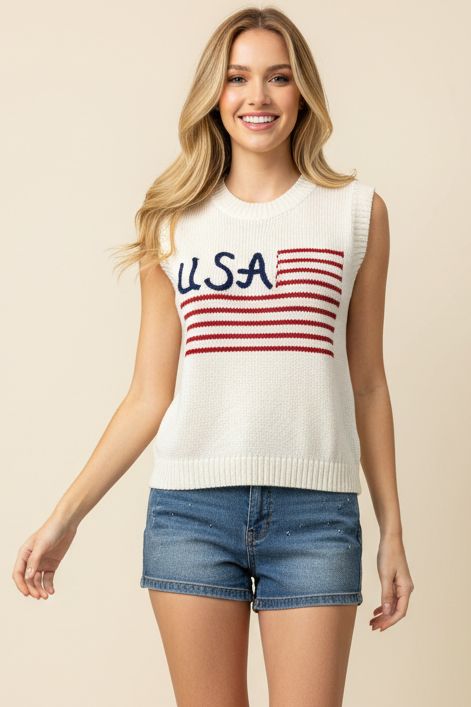 Americana USA Flag Sweater Tank - Pinch - COLOR GAME