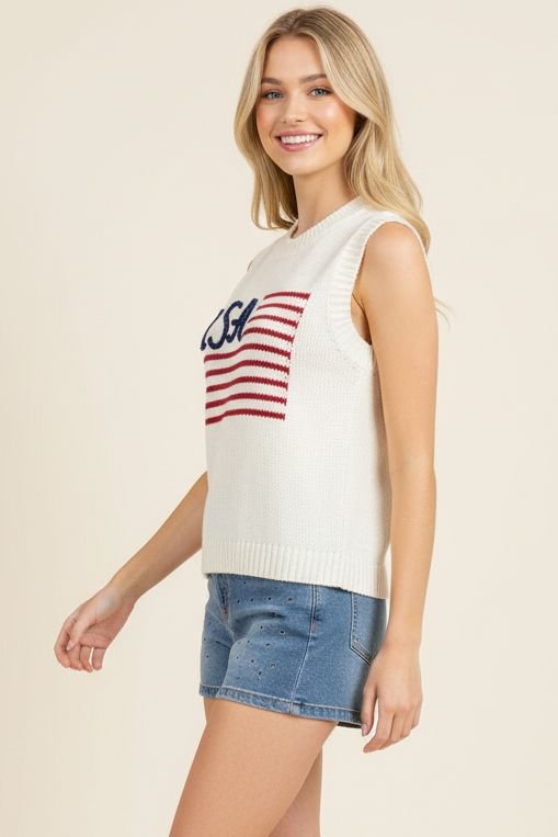 Americana USA Flag Sweater Tank - Pinch - COLOR GAME