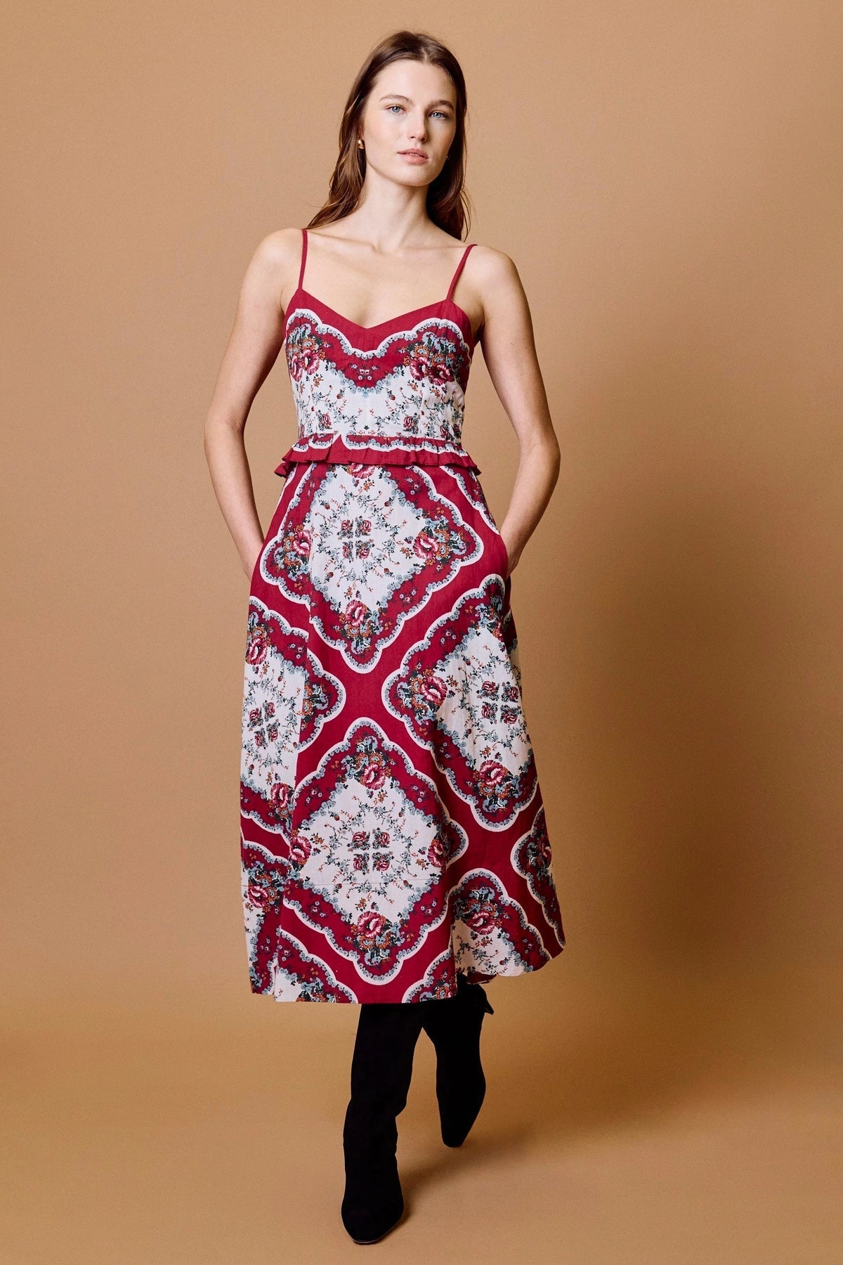 Cleobella Annabelle Virelle floral midi dress, full length