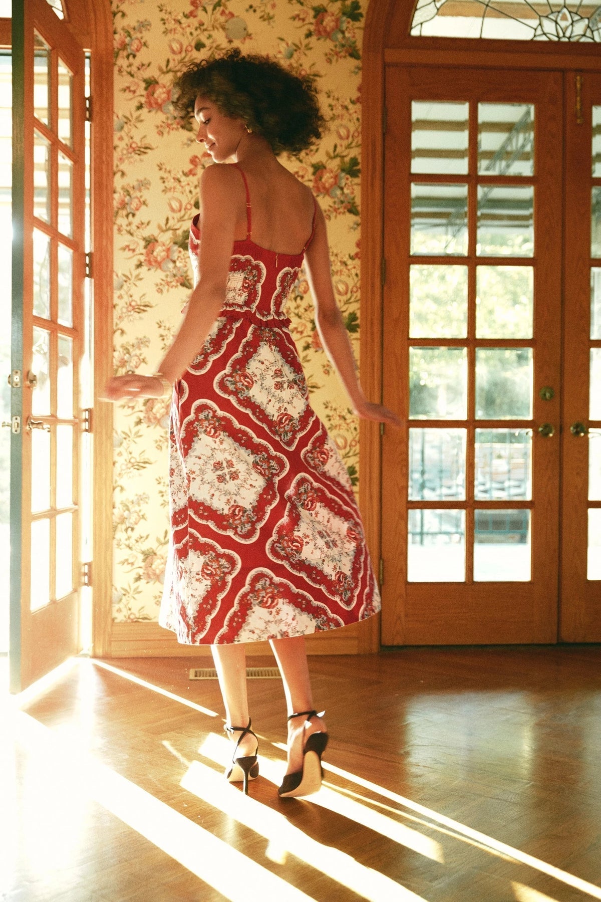 Cleobella Annabelle midi dress in Virelle print, side view