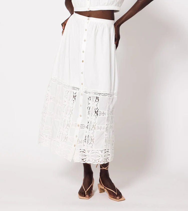 Apollonia Ankle Skirt Ivory - Cleobella - COLOR GAME