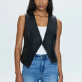 Arabella Slate Black Vegan Leather Vest - Pistola - COLOR GAME