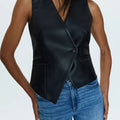 Arabella Slate Black Vegan Leather Vest - Pistola - COLOR GAME