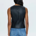 Arabella Slate Black Vegan Leather Vest - Pistola - COLOR GAME