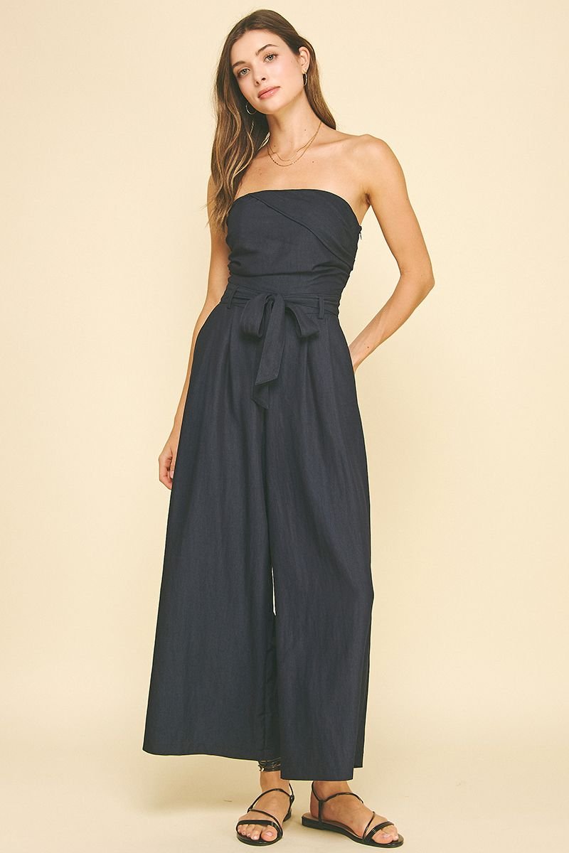 Arden Strapless Jumpsuit - Pinch - COLOR GAME