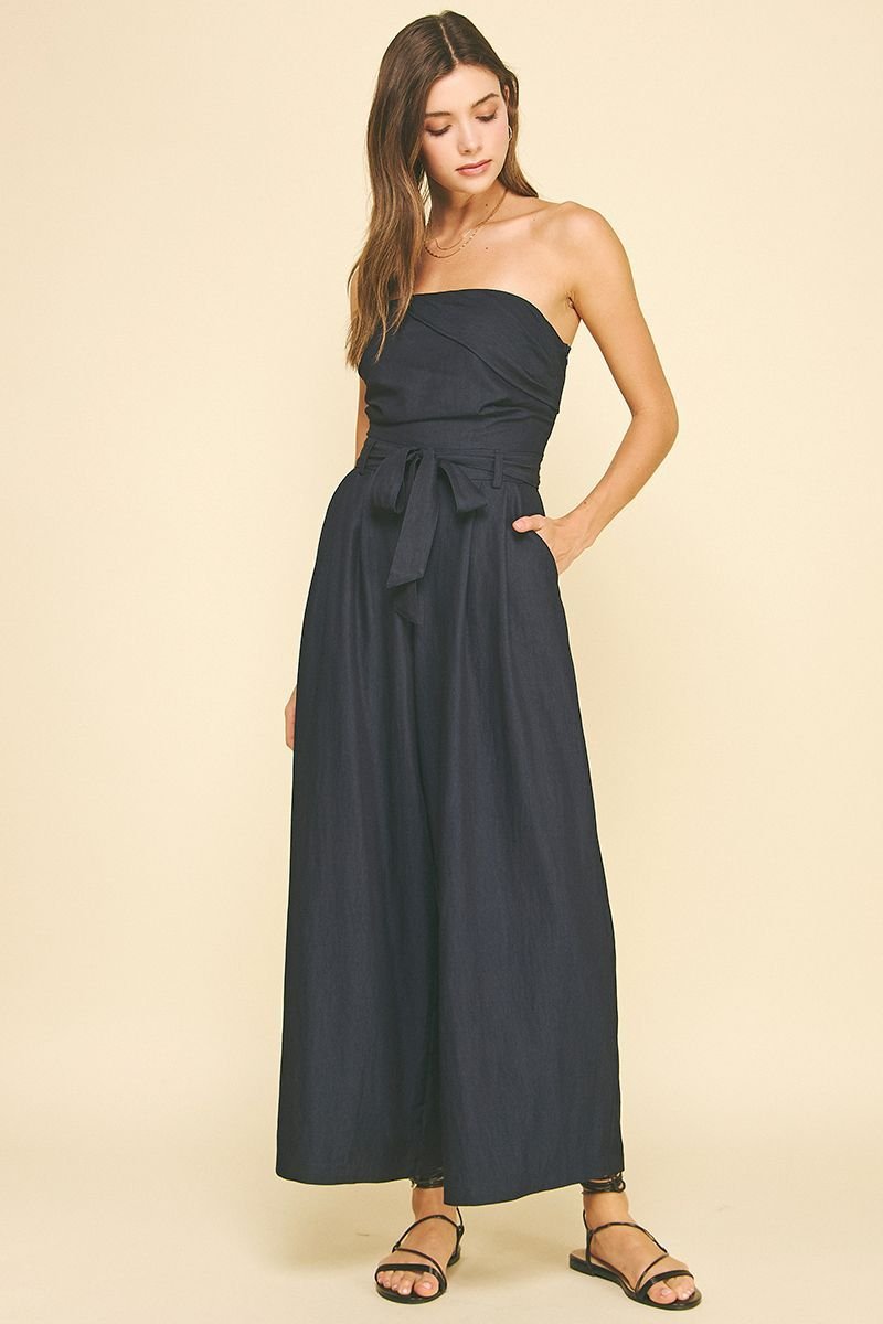 Arden Strapless Jumpsuit - Pinch - COLOR GAME