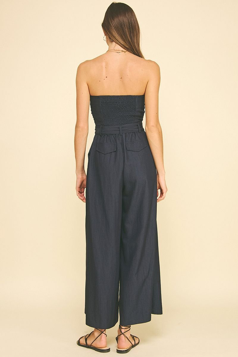 Arden Strapless Jumpsuit - Pinch - COLOR GAME