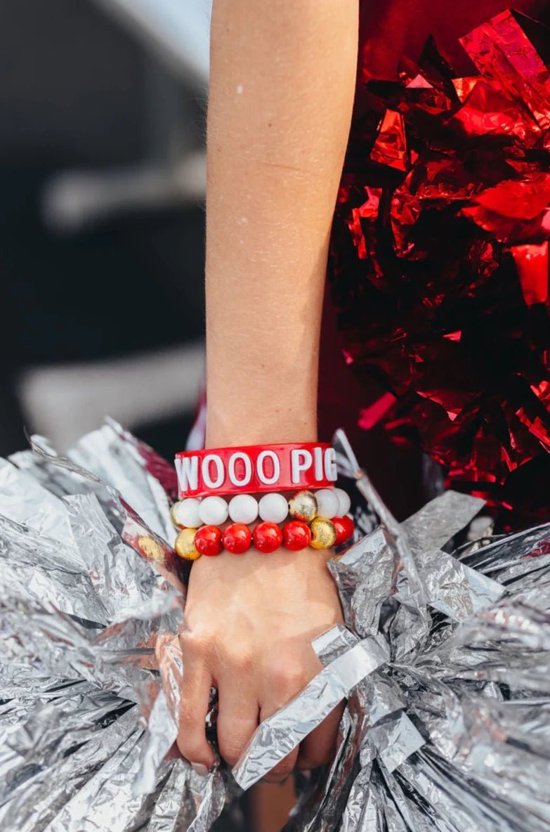 Arkansas Cardinal Red Wooo Pig Cuff - Brianna Cannon - COLOR GAME