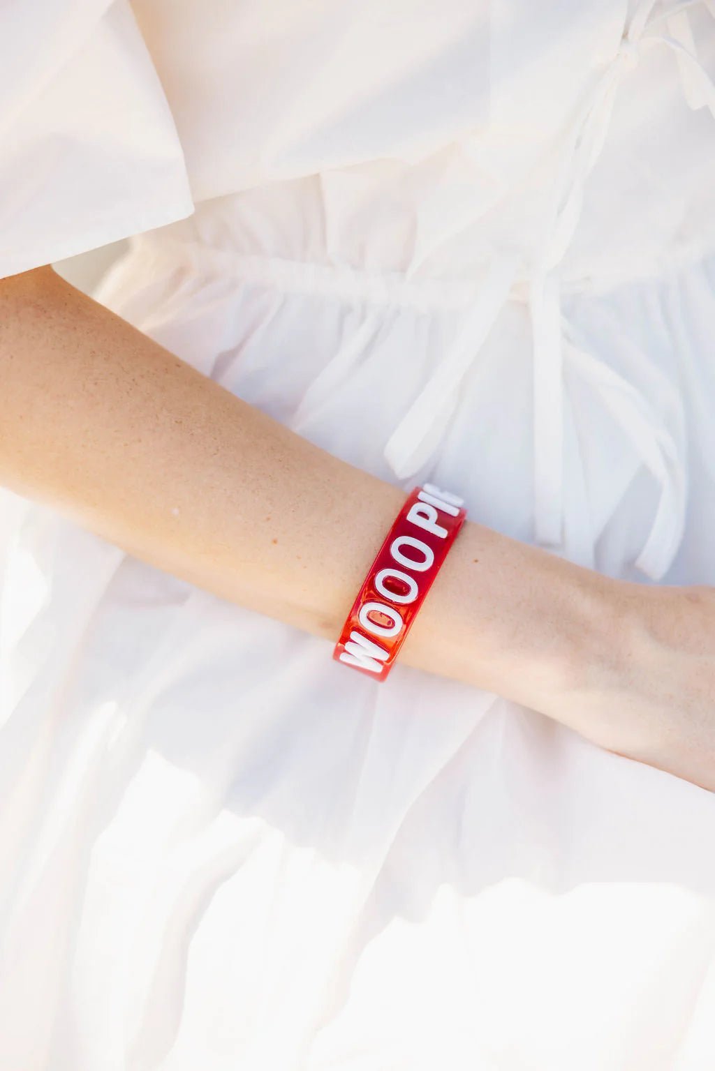 Arkansas Cardinal Red Wooo Pig Cuff - Brianna Cannon - COLOR GAME