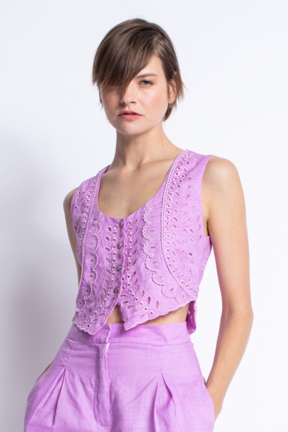 Aruba Embroidered Vest - Karina Grimaldi - COLOR GAME
