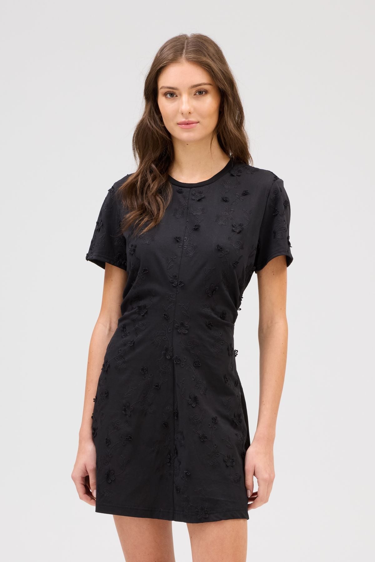 Aviva Black Eyelet Mini Dress - Allison New York - COLOR GAME