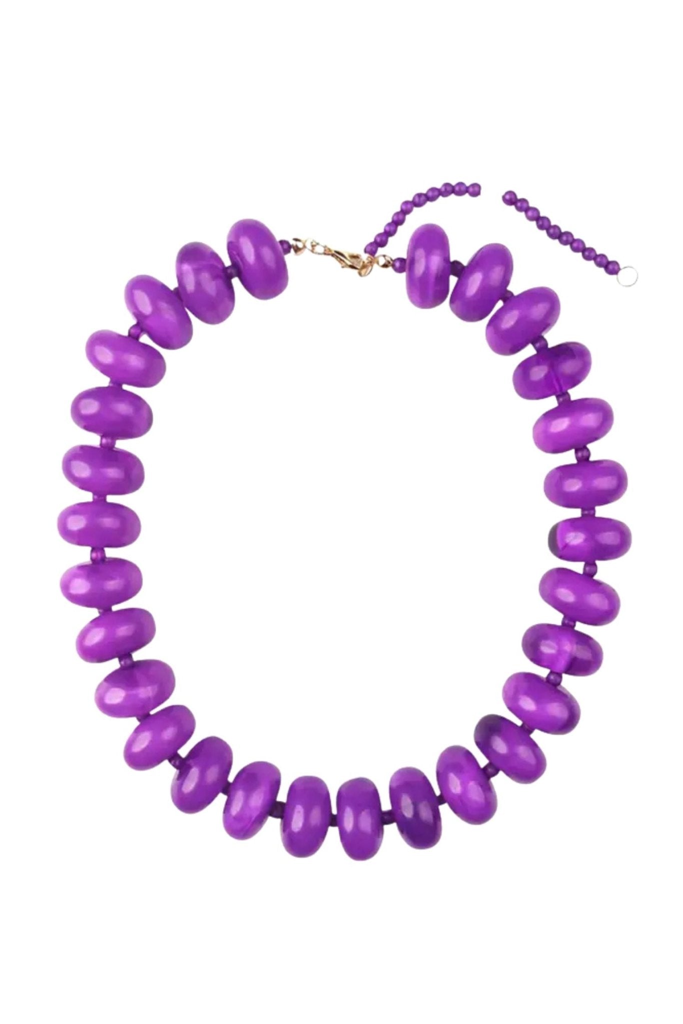 Bailey Chunky Beaded Necklace Purple - Gemelli - COLOR GAME