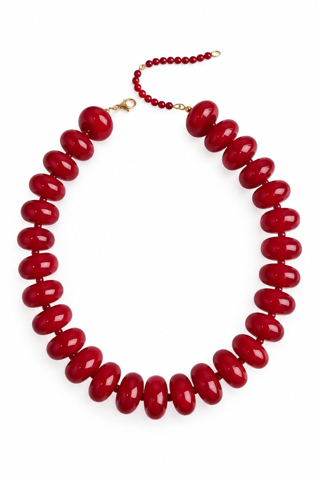 Bailey Chunky Beaded Necklace Red - Gemelli - COLOR GAME