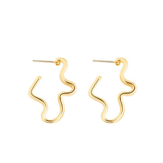 Barrow Wavy Gold Hoop Earrings - Mignonne Gavigan - COLOR GAME