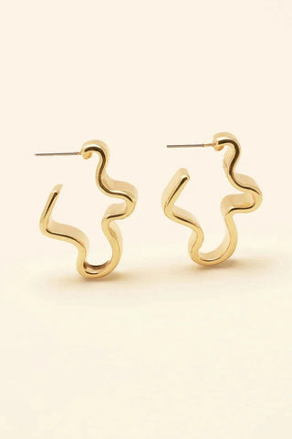 Barrow Wavy Gold Hoop Earrings - Mignonne Gavigan - COLOR GAME