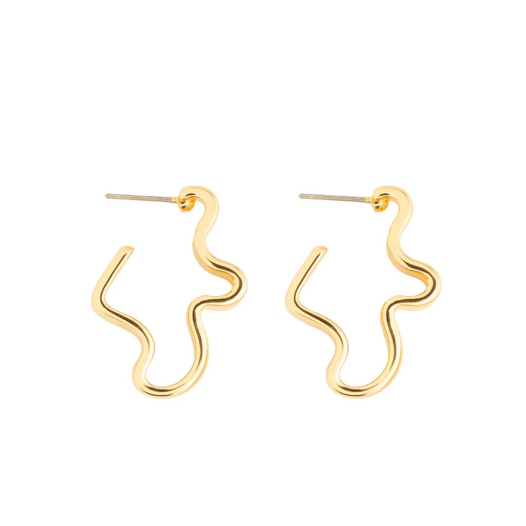Barrow Wavy Gold Hoop Earrings - Mignonne Gavigan - COLOR GAME
