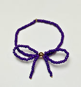 Beaded Bow Bracelet Purple - Gameday Luxe - COLOR GAME