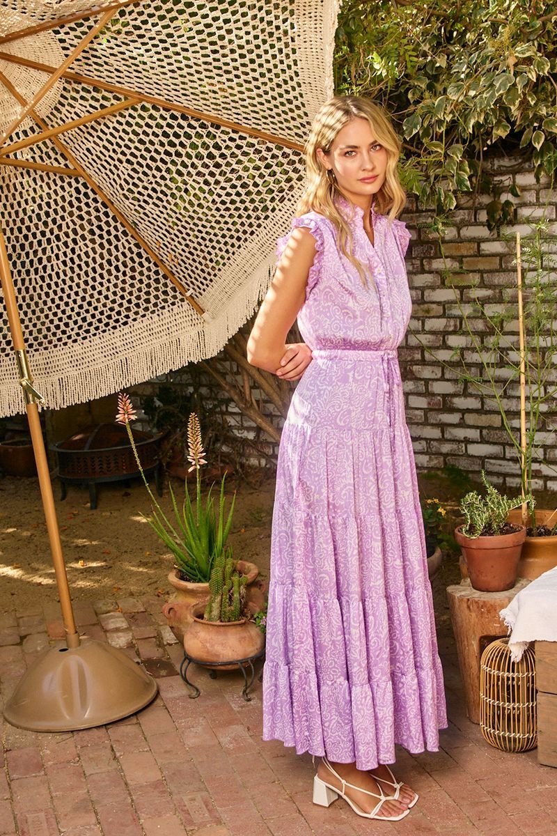 Beatrice Lavender Paisley Print Maxi Dress - Pinch - COLOR GAME