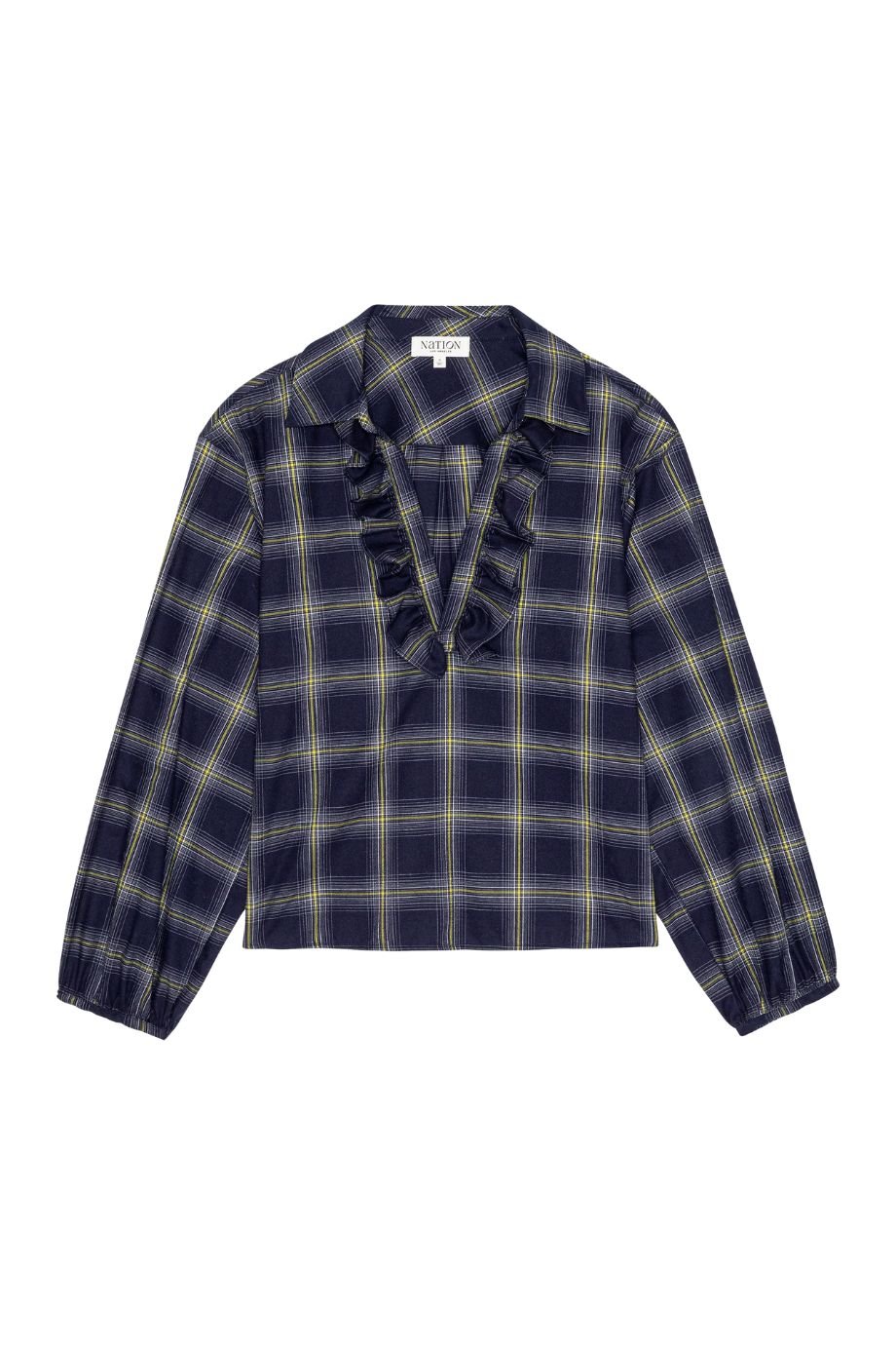 Beckett Ruffle Neck Blouse - Nation Los Angeles - COLOR GAME