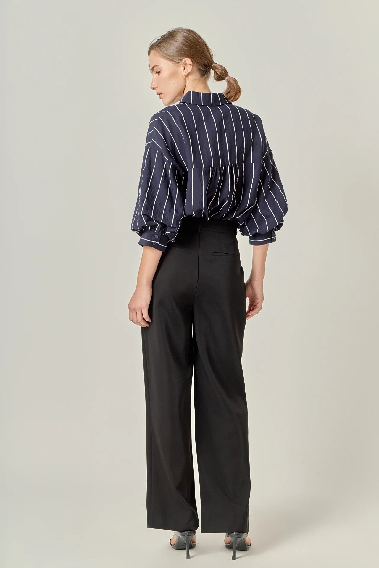 Bellamy Balloon Sleeve Blouse Navy Stripe - English Factory - COLOR GAME