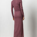 Belted Maxi Column Dress Wine - Lilla P - COLOR GAME