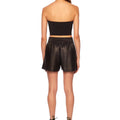 Black Faux Leather Pleated Short - Susana Monaco - COLOR GAME