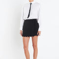 Black Scallop Hem Skort - English Factory - COLOR GAME